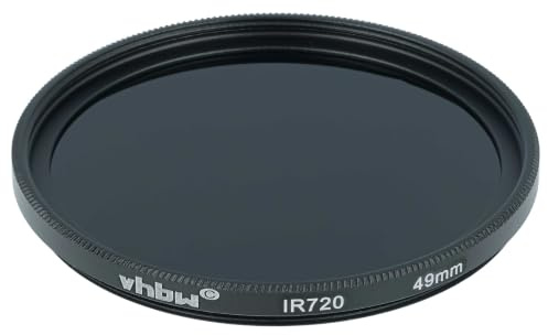 vhbw filtro infrarossi universale 720nm compatibile con Canon PowerShot G7x Mark II obiettivi di fotocamere - Filtro IR circolare, 49mm, nero