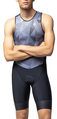 Alé Cycling Men's Triathlon Triple Sleeveless Tri Suit, Grey, S