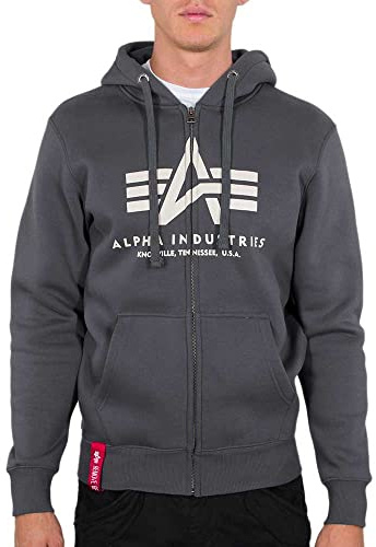 Alpha Industries Basic Zip Hoodie für Herren Greyblack