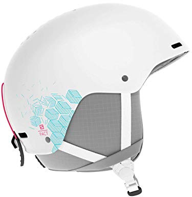 Casque de ski et snowboard pour enfant Salomon, Coque ABS, Mousse intérieure EPS 4D, Taille JRXS, Tour de tête 49-53 cm, Pact, Blanc, L40572100
