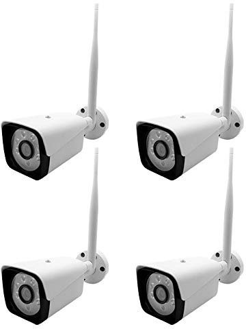 Videocamere Sorveglianza Sicurezza Set Di Telecamere Di Sorveglianza Wireless A Quattro Canali 720P, Sicuro, Impermeabile, Visione Notturna, Rilevamento Del Movimento-Disco Rigido Da 100 W + 1 Tb