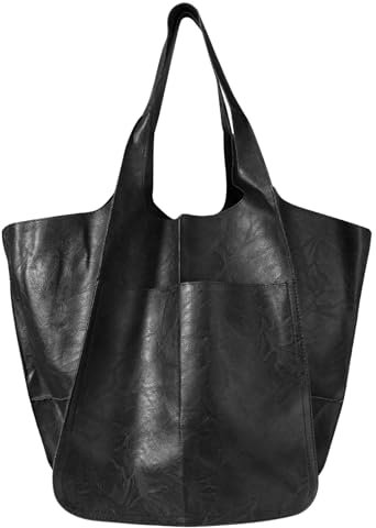 QKFON Damen Große Handtasche PU Leder Satchel Arbeit Tote Schultertaschen Geldbörse Weiche Crossbody Übergroße Tasche Geschenk für Mädchen Frauen Geburtstag Valentinstag Muttertag 70x40x28cm