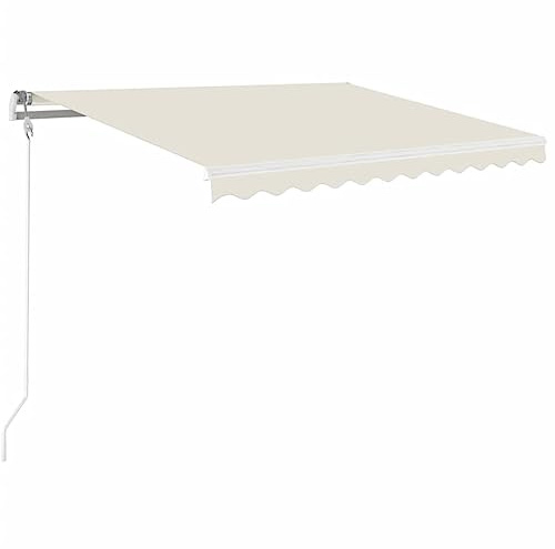 vidaXL Markis manuellt infällbar 350x250 cm gräddvit