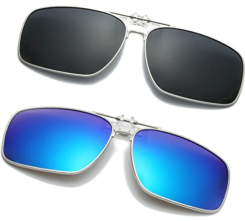 Long Keeper Sonnenbrillen Clip Polarisiert - Sonnenbrillen Aufsatz Brille, polarisierte Clip On sonnenbrille aufsatz für brillenträger Damen Herren