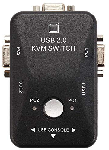wiianoxd Interruttore USB KVM a 2 porte VGA SVGA Switch Box USB 2.0 Mouse Tastiera 1920X1440 Interruttore Box