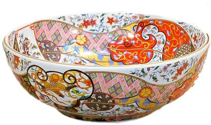 Waschplätze Retro-Luxus-Stil Keramik-ArbeitsplatteWaschbecken für Bad,1 handgefertigtes Waschschalen aus Jingdezhen