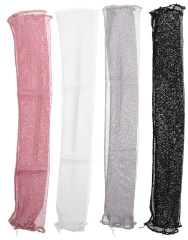 Hemobllo Arm Sleeves 4 Pairs Cloth for Outdoor Activities | Cloth Material, Black White Gray Pink Colors, for Outdoor Activities, Arm Sun Protection