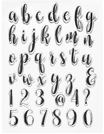 PATIKIL Transparent Silicone Stamps, 1 Pcs T1768 Letter and Number Clear Stamps for Card Making Decoration DIY Scrapbooking Embossing Album Decor Craft, Clear