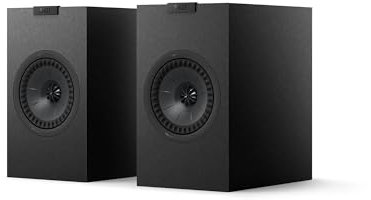 KEF Q1 Meta Altavoces de sobremesa pasivos HiFi, Negro Satinado | Música | Televisión y Home Cinema | Gaming | Reflector de Graves bidireccional | Transductor Uni-Q de 13 cm con Mat