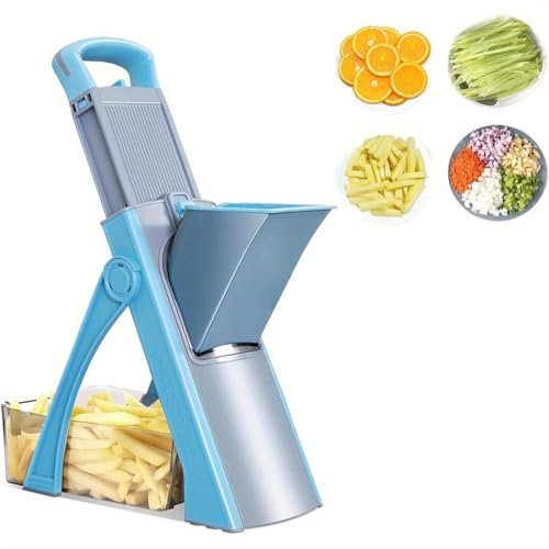 Hachoir à légumes, Hachoir à légumes réglable, Coupe-Frites de Pommes de Terre, Lame Amovible avec 4 Modes pour trancher, dés, hacher, Julienne, Gadgets de Cuisine multifonctionnels