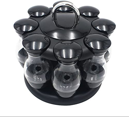 XUEXUDO Tarro de Especias, carrusel, Estante de Especias, Juego de Caja de condimentos para Cocina, contenedores de Especias