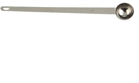 Juego de cucharas medidoras de café de acero inoxidable con mango largo con marcas de escala grabadas, 5 ml, 10 ml, 15 ml, 20 ml, 25 ml, 30 ml, para condimentar harina en polvo (10 ml)