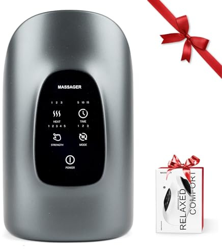Masajeador de mano inteligente, masajeador eléctrico de mano, masajeador de mano inalámbrico, 3 modos de masaje, 5 niveles de prensa, masajeador portátil de mano con pantalla táctil, regalo para