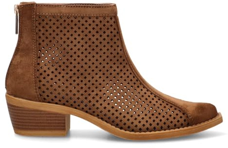 Etika Botines Calados de Entretiempo para Mujer, Diseño Casual de Caña Corta con Cremallera y Tacón Medio de 5cm, 31129