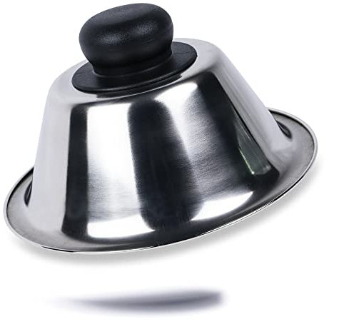 Kerafactum® Burger Cloche - Cubierta para hamburguesas, queso y hamburguesas, acero inoxidable, color negro