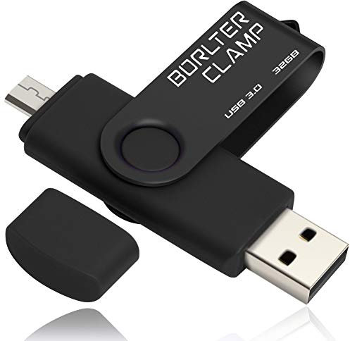 32GB Memoria USB, Unidad Flash USB de Puerto Doble (USB 3.0 y Puerto Micro USB), OTG Memory Stick Pendrive para Smartphones, Tabletas y Computadoras (Negro)