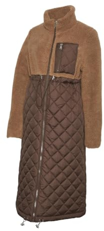 MAMALICIOUS Mama Licious kvinnlig quiltad jacka mammajacka, Tobaksbrun, XL