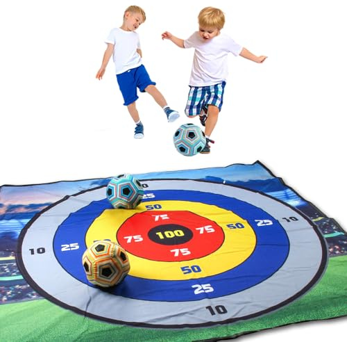 OBEST Juego de Fútbol Juguetes Niños, Juego Fiesta de Fútbol con Pelotas de Velcro de Patio Interior Exterior, Portería Vellón Plegable, Regalo de Cumpleaños y Navidad para Niños de 6, 7,8,9,12 Años