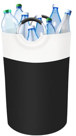 HeDaKang Pfandflaschen Sammelbehälter XXL Aufbewahrung - Flaschensammler Leergut Tasche Altglas Pfandbehälter Wäschesammler Einkaufskorb Gelber Sack Ständer Faltbarer Wäschekörbe Schwarz…