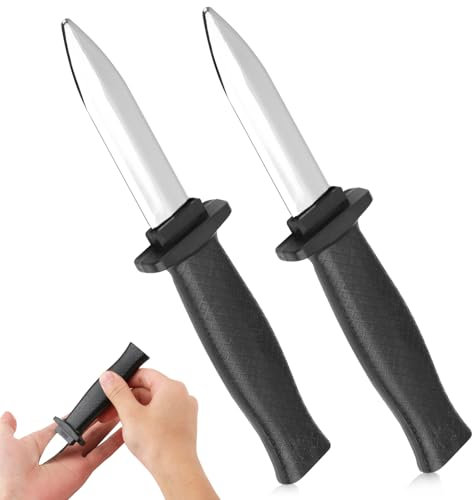 2 coltelli a sparire per pugnale, coltello finto, trucchi magici puntello per bambini adulti festa sciocco bomboniera, Halloween plastica retrattile coltello falso pugnale puntello trucco trucco
