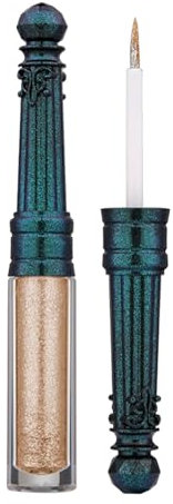 Eyeliner liquido glitterato, colorato, 6 colori a scelta, bianco metallico, argento, oro, eyeliner, eyeliner, glitter, ombretto, lucido, impermeabile, di lunga durata, luminoso (viola scuro, taglia