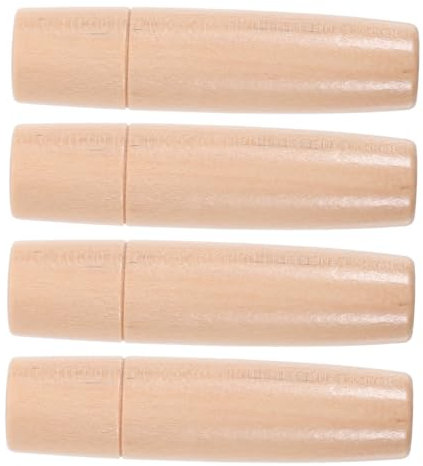 BEBEMOKO Mango de Madera Maciza para Herramienta de Barbacoa Repuesto Ergonómico Resistente al 4 Piezas Fácil de Limpiar Adecuado para Cepillo Espátula y Pala de Parrilla