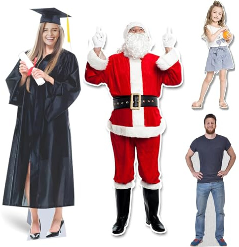 Personalised Cardboard Custom Photo Cutouts,Personalized Life-Size Cardboard Cutout with Waterproof Stand,Upload Your Own Photo - Perfect for Wedding, Graduation, Birthday