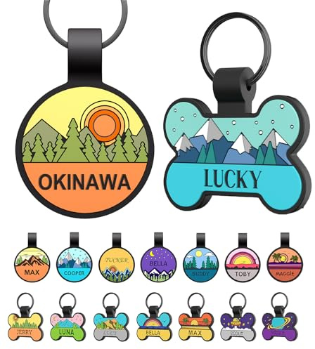 HQYDDMI Silent Dog Tag, Personalized Engraved Silicone Pet ID Tag, 2 PCS