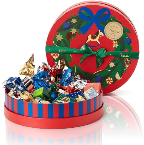 Venchi, Boîte Chapeau Moyenne Cadeau de Noël avec Chocolats Assortis, avec “Noisette du Piémont”, Édition Limitée, 275 g, Sans Gluten, Sans Colorants ni Conservateurs, Idée Cadeau