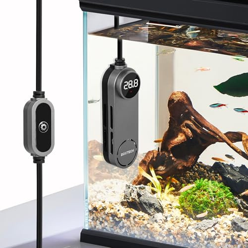 boxtech Small Submersible Aquarium Heater, 100w Fish Tank Heater, Mini Turtle Betta Tanks Heaters with External Adjustable Temperature Controller for 55-110L Fish Tanks