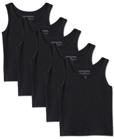 Amazon Essentials Camiseta Interior de Tirantes de Punto de Algodón Niñas, Pack de 5