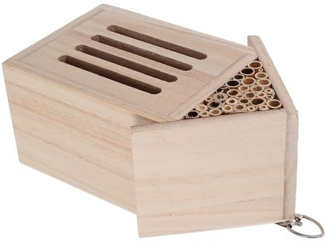 HOMOBABE Wooden Hotel for Garden with Rustic Design Weather-resistant House Ladybug and Butterfly Nesting Box Easy to Install Outdoor Shelter for Beneficial Bugs and Nature Learning