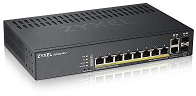Zyxel Commutateur Ethernet à 8 ports Gigabit | PoE+ Budget d’Alimentation de 130 W | 2 Ports Combinés Gigabit | Mode Hybride Nebula Cloud [GS1920-8HPv2]