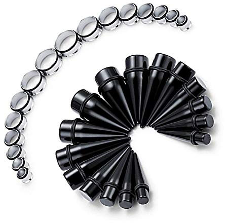Briana Williams 16 Paar Groß Ohr Dehnstäbe Set Edelstahl Acryl Ohr Taper Tunnel Plugs Expander Piercing(10-24mm)
