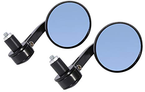 Rückspiegel 1 Paar Universal 7/8-Zoll Aluminium für Motorrad und Roller Schwarz