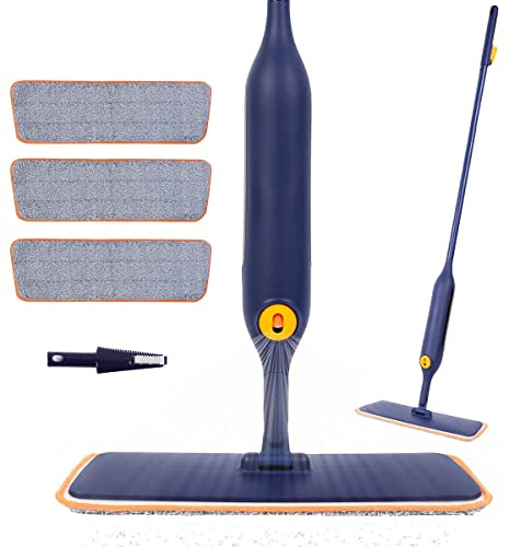 Scopa Lavapavimenti a Spruzzo - JEHONN Spray Mop Pavimenti Con Ugello Girevole a 10 Gradi Aggiornato, 3 Paste Lavabili E Flacone Ricaricabile Per Casa, Cucina, Ceramica, Legno Duro, Laminato, Legno