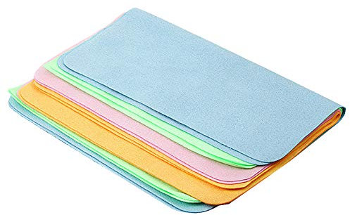 WUNDER Limpiador de Gafas de Gamuza Suave de 5 Piezas Anteojos PañO Limpio de Fibra Fina para la Limpieza de la CáMara de la Lente