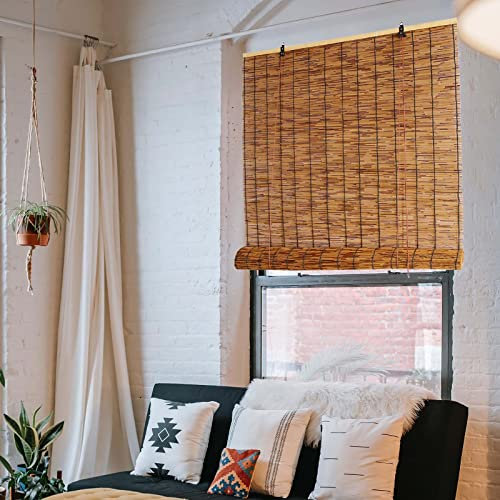 NEZIH Stores À Enroulement En Bambou Stores En Bambou Avec Dispositif de Levage Pour Le Jardin, Le Patio Et Le Balcon/W30*H43In