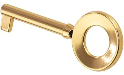 Gedotec Llave de mueble latonada | 1 pieza | llave de bar metal | HAYDN | llave decorativa de repuesto vintage | 40 mm | llave de repuesto | llave con eurocerradura