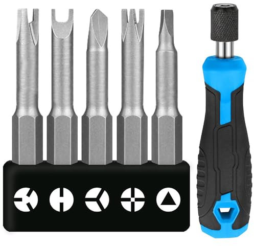 5-teiliges speziell geformtes Schraubendreher-Set Mit Schraubendrehergriff, Spezial Bit Set, Dreieck Schraubendreher, Spezial Schraubendreher, Spezial-Förmige Schraubendreher Set 50mm