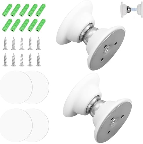 Alriedy Dörrhållare magnetiskt dörrlås husbil, 2 stycken magnetiska dörrhållare med starkt lim och skruvar, flexibelt dörrlås för husvagn, båt och olika dörrtyper (vit)
