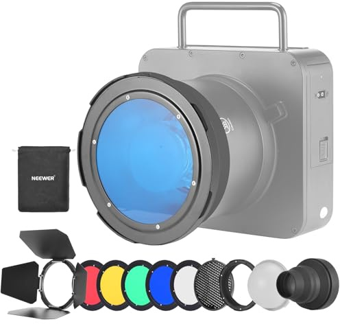 NEEWER CQB1 - Kit de Accesorios de Flash magnético Exclusivo para Flash de fotografía de Estudio al Aire Libre Q4/Q6/Q4PRO, Incluye 10 adaptadores de difusor de modificador de Flash de Control de luz