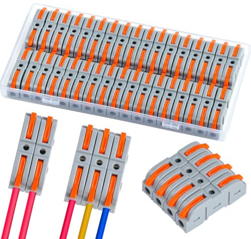 Kabelverbinder, 34 Stück Verbindungsklemmen, 4 mm² Leiterklemme mit Hebel, Elektrische Verbindungsblöcke, Frei kombinierbare kompakte Kabelklemme