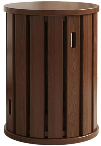 OEUBEQ Wooden Stackable Stools Set of 4, Minimalist Stacking Stool, Wooden Stool Solid Wood End Table, for Space Saving Wood Versatile Stools for Living Room, Bedroom, Balcony Walnut