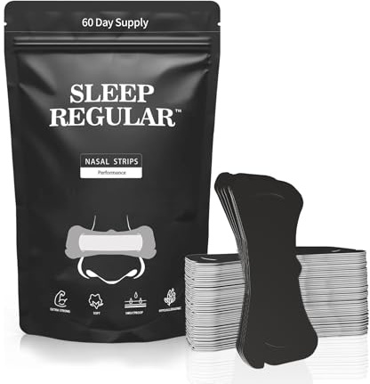 Performance Nasal Strips for Athletes (60 Count) - Extra Strength Anti Sweat Nose Strips for Snoring - Enhance Oxygen Levels, Improve Sleep Quality
