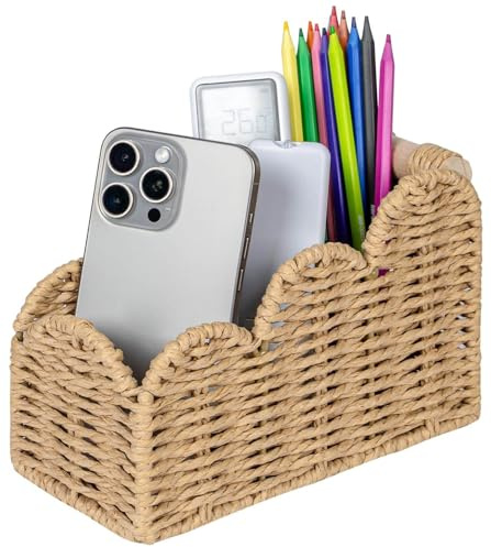 CubesLand Bedside Table Desk Organizer Caddy, Remote Pen&Pencil Holder Cup