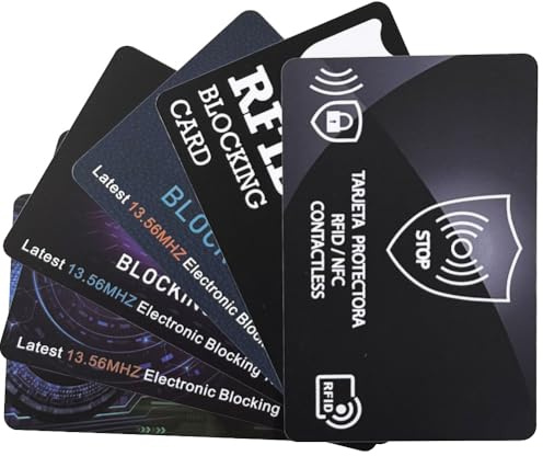 XYUXWLG RFID Blocking Card, 6 Pack Ultra Thin Credit Card Protector Anti Theft Contactless NFC Blocker Bank Card Protector for Wallets