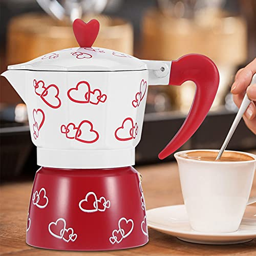 Tnfeeon Bärbar Handkaffekvarn, Aluminiumkonstruktion, Användarvänlig Design för hem- och Kontorsbryggning (Röda hjärtan var försiktiga)