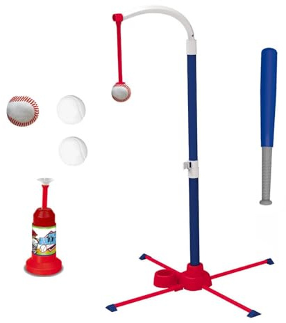 Gralara Set Béisbol 3 en 1 Base Juguete Béisbol Infantil Curvo Disparador Pelotas para Niños