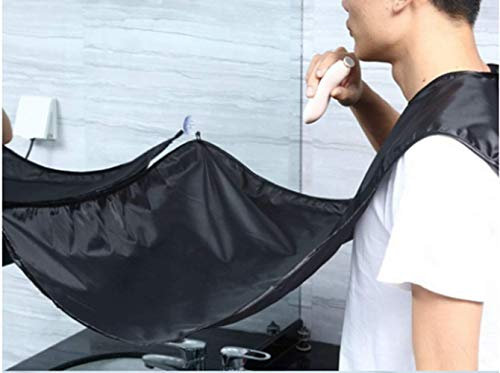 Pettorina da barba, per barba e barba, non più disordine, mantello per capelli per il viso, mantello per barba e capelli, ottimo regalo per fidanzati/marito/papà (nero)